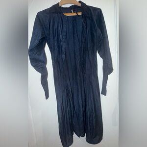 Jaga Duuya capri chiffon silk rayon shiitake duster cocktail jacket navy blue 1